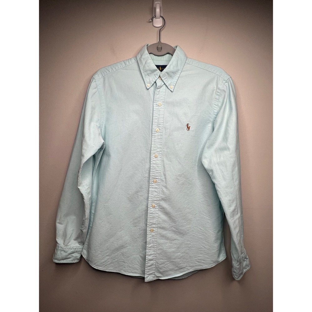 Polo Ralph Lauren Embroidered Logo Oxford Shirt Blue Classic Fit Pony Men's S